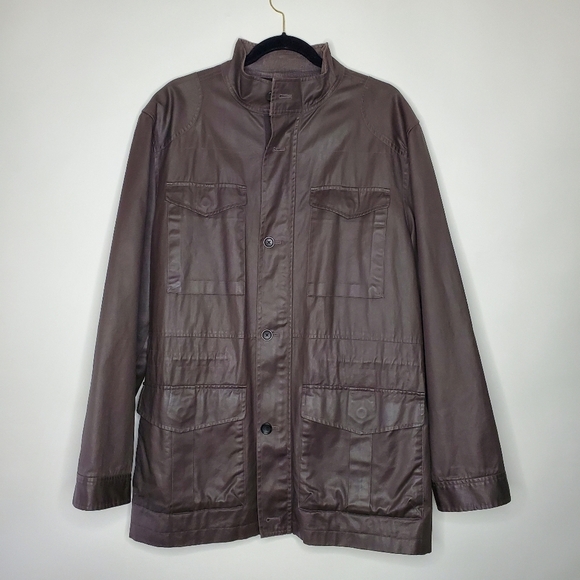 Banana Republic Men's Utility Jacket XL Wind Resistant Zip and Button-up Coat - Picture 16 of 16